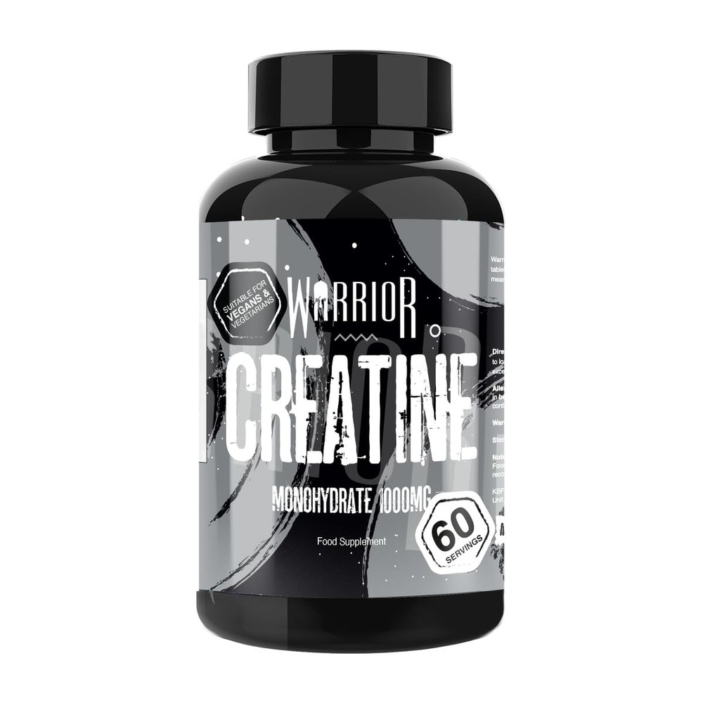 Warrior Creatine Monohydrate Tablets  3000mg Per Serving  Supplement for Performance  Supports Muscle Growth  Unflavoured  Suitable for Men & Women  Vegan & Vegetarian Friendly (180 Capsules)