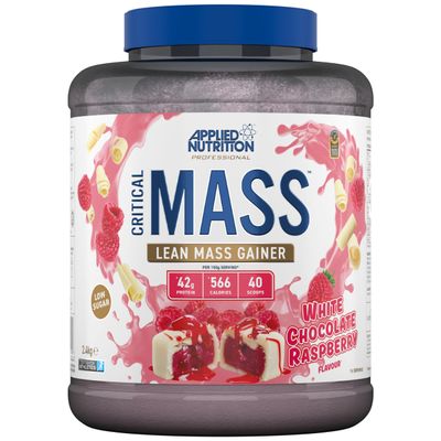 Applied Nutrition Critical Mass Professional - Weight Gain Protein Powder, High Calorie Weight Gainer, Lean Mass (2.4kg - 16 Servings) (White Chocolate Raspberry)