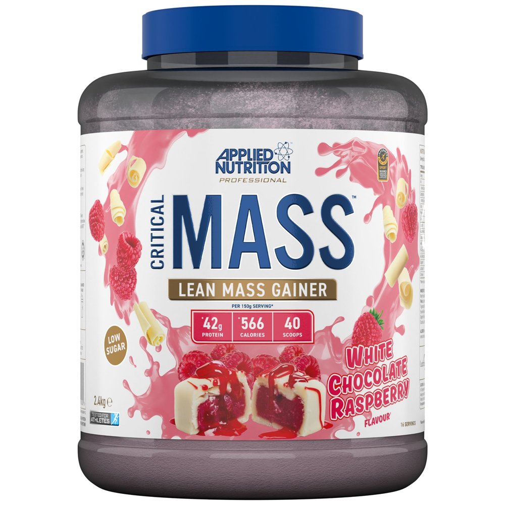 Applied Nutrition Critical Mass Professional - Weight Gain Protein Powder, High Calorie Weight Gainer, Lean Mass (2.4kg - 16 Servings) (White Chocolate Raspberry)