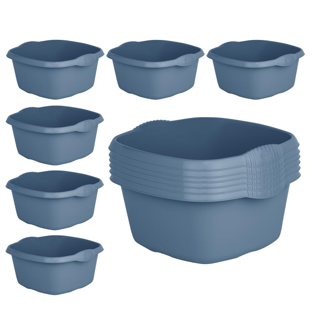 32cm Square Washing Up Bowl With Integral handles Perfect for Kitchen Sink, Basin Use 9L Litre 32cm x 32cm x 15cm Easy to Use Bowl High Grade Plastic (12)