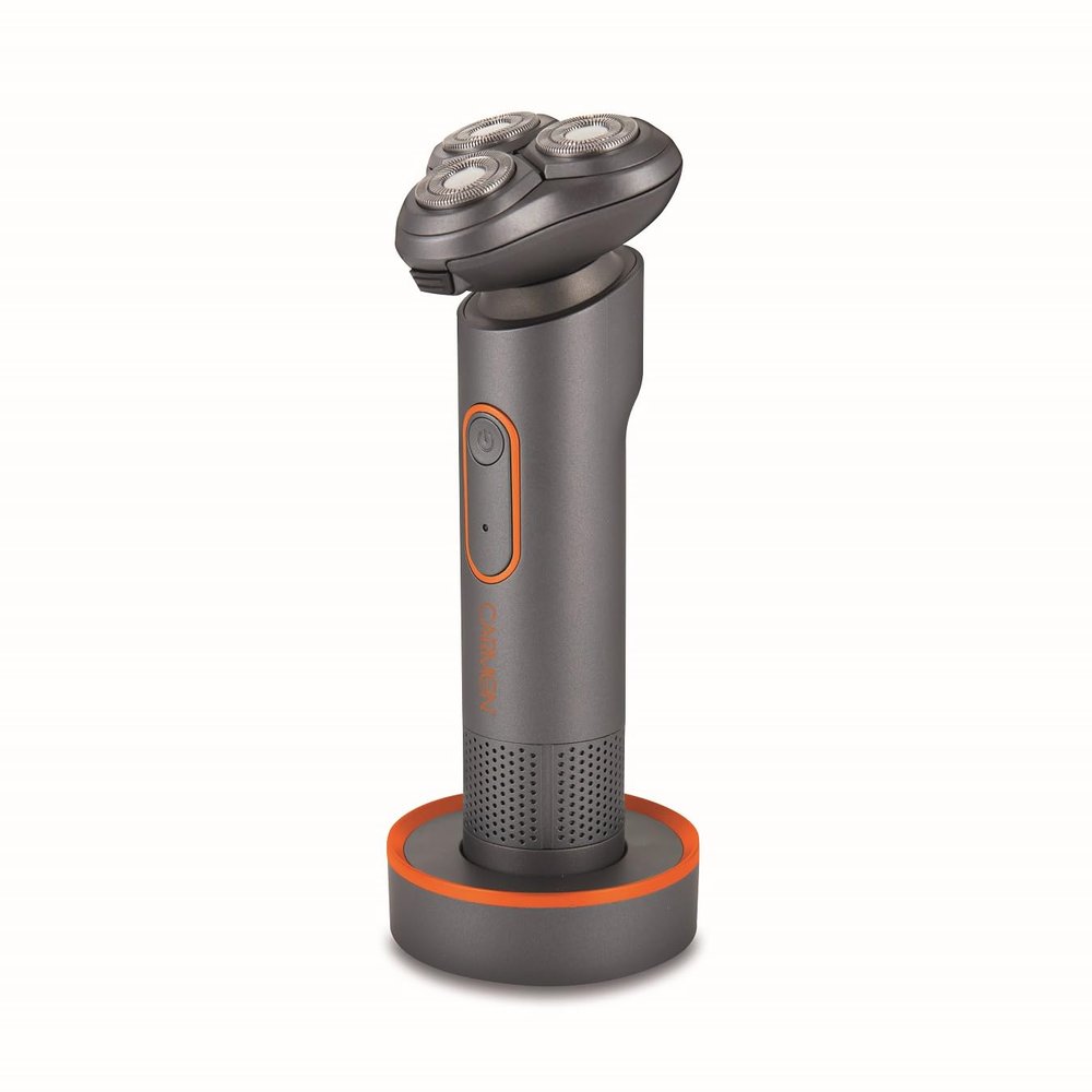 Carmen C81085ORG Titan 3-in-1 Cordless Shaver Set with Titanium Blades and USB Charging, Titanium & Orange