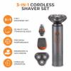 Carmen C81085ORG Titan 3-in-1 Cordless Shaver Set with Titanium Blades and USB Charging, Titanium & Orange view 2