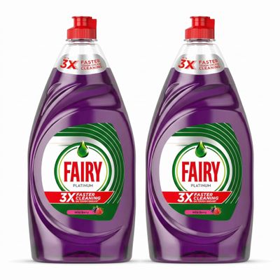 STAR FASHION GLOBAL LTD Fairy Platinum Wild Berry Washing Up Dishwashing Soap Liquid - Quickwash- New And Improved Formula - (2x820ml)