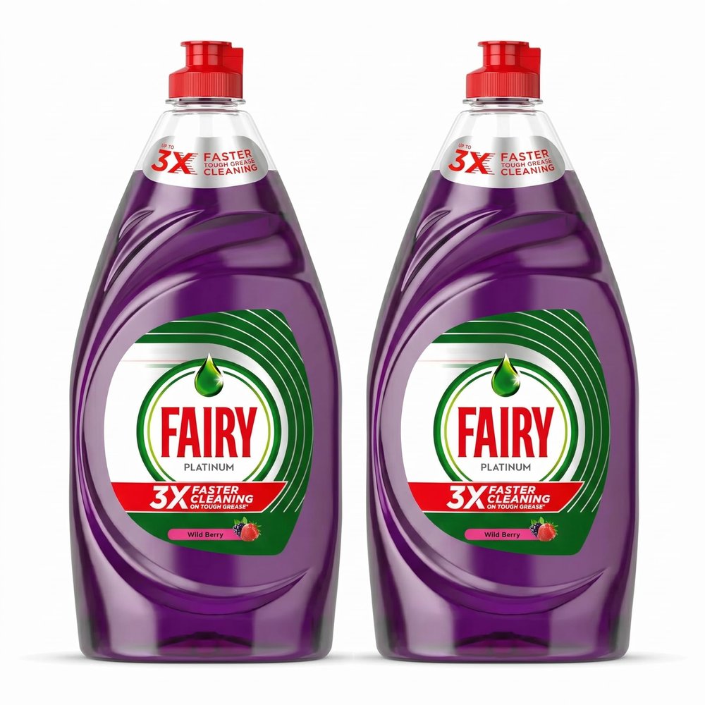 STAR FASHION GLOBAL LTD Fairy Platinum Wild Berry Washing Up Dishwashing Soap Liquid - Quickwash- New And Improved Formula - (2x820ml)