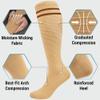 360 RELIEF Compression Socks for Women Men, 15-20 mmHg Supports Circulation, Travel Flight Socks, Pregnancy Stockings S/M, Beige with 2 Dark brown lines + Laundry Bag view 4