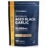 Black Garlic Tablets 15,000mg | 180 Count | High Strength Odourless Concentrated Extract (100:1) | Aged Black Garlic Vegan Supplement | by Horbaach