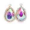 10pcs Drop Shape Crystal Stone Sew On Rhinestone Golden/White K Metal Claw Settings Pendants,P view 1