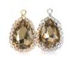 10pcs Drop Shape Crystal Stone Sew On Rhinestone Golden/White K Metal Claw Settings Pendants,M view 1