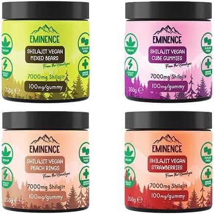 Eminence 7000mg Shilajit Vegan Gummies 350g Vegan Gummies and incorporate Them into Your Daily Life (Bottles) (Cubes)