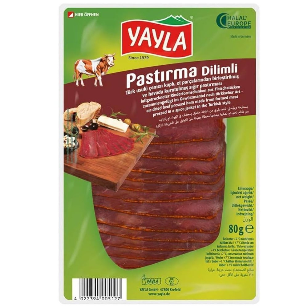 Yayla Turkish Sliced Pastirma 80 Gr