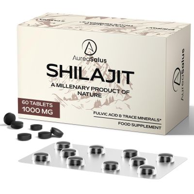 AureaSalus Shilajit Tablets 30,000mg, 60 Counts Himalayan Shilajit Tablets (1000mg Per Serving), Rich in 85+ Minerals & Fulvic Acid, More Convenient Than Shilajit Resin (60 Count (Pack of 1))