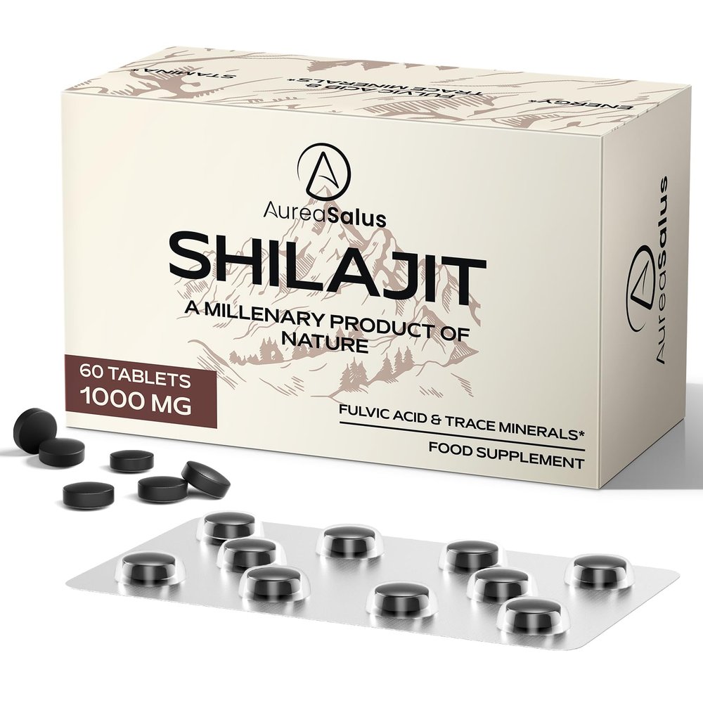 AureaSalus Shilajit Tablets 30,000mg, 60 Counts Himalayan Shilajit Tablets (1000mg Per Serving), Rich in 85+ Minerals & Fulvic Acid, More Convenient Than Shilajit Resin (60 Count (Pack of 1))