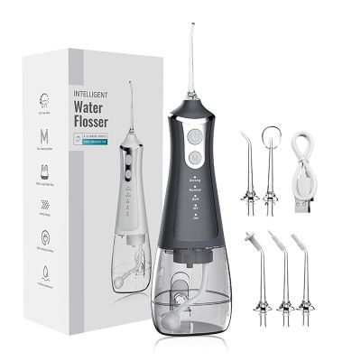 ALIWO Professional Rechargeable Dental Oral Irrigator with 5 Nozzles 4 Modes Water Irrigator for Braces Care Suitable for Travel and Home Use (Color : Black)