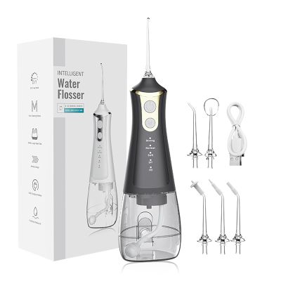ALIWO Professional Rechargeable Dental Oral Irrigator with 5 Nozzles 4 Modes Water Irrigator for Braces Care Suitable for Travel and Home Use (Color : Gold)