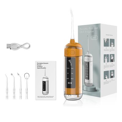 ALIWO 6-Mode Oral Irrigator Portable Water Flosser Ipx7 Waterproof Flossing Toothpick Toothbrush for Traveling Home Use Toothbrush with 4 Nozzles (Color : Orange)
