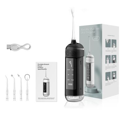 ALIWO Rechargeable Water Flosser Cleaner 6 Cleaning Modes, 4 Nozzles, Ipx7 Waterproof Portable Flosser Suitable for Traveling and Home Use (Color : Black)