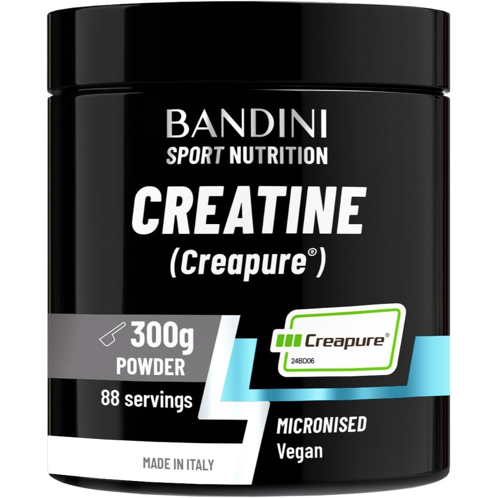 Bandini Creatine CREAPURE Pure Powder Monohydrate - 300g for 88 Servings - 100% Vegan - Pure and Clean Creapure Supplement for Sport, Gym, Strength & Pre Workout - No fillers - for ATP and Recovery