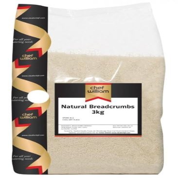 Chef William Natural Breadcrumbs 3kg (Pack of 4)