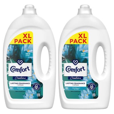 Comfort Creation Concentrated Fabric Conditioner with 100 Days of Long-Lasting Fragrance and Softness Intense Liquid Fabric Softener 83 Washes, 2.49L (Waterlily & Lime, Buy 2)