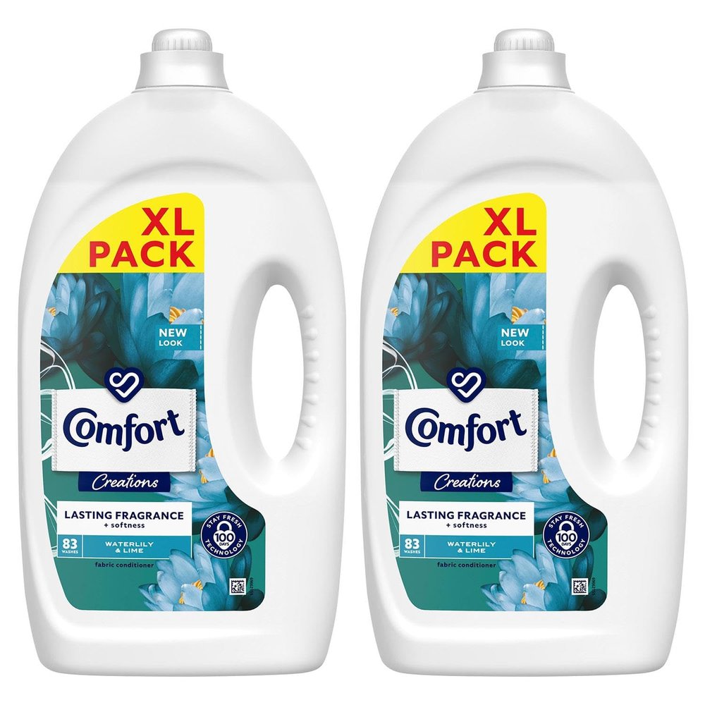 Comfort Creation Concentrated Fabric Conditioner with 100 Days of Long-Lasting Fragrance and Softness Intense Liquid Fabric Softener 83 Washes, 2.49L (Waterlily & Lime, Buy 2)