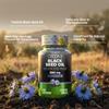 ORZAX Black Seed Oil Capsules 500mg - High Strength 20mg Thymoquinone - 60 Cold Pressed Nigella Sativa Softgels - Supports Immune, Hair, Skin, and Joint Health view 3