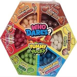 Exciting ZED Candy Double Dares Game, 100g Jelly Bean Sweets, Spin & Challenge Xmas Party Fun (Pack Of 1)