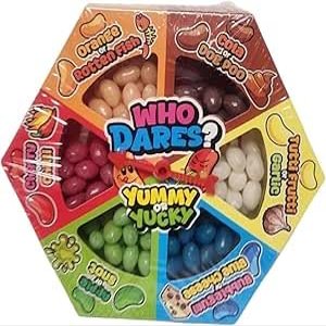 Exciting ZED Candy Double Dares Game, 100g Jelly Bean Sweets, Spin & Challenge Xmas Party Fun (Pack Of 1)