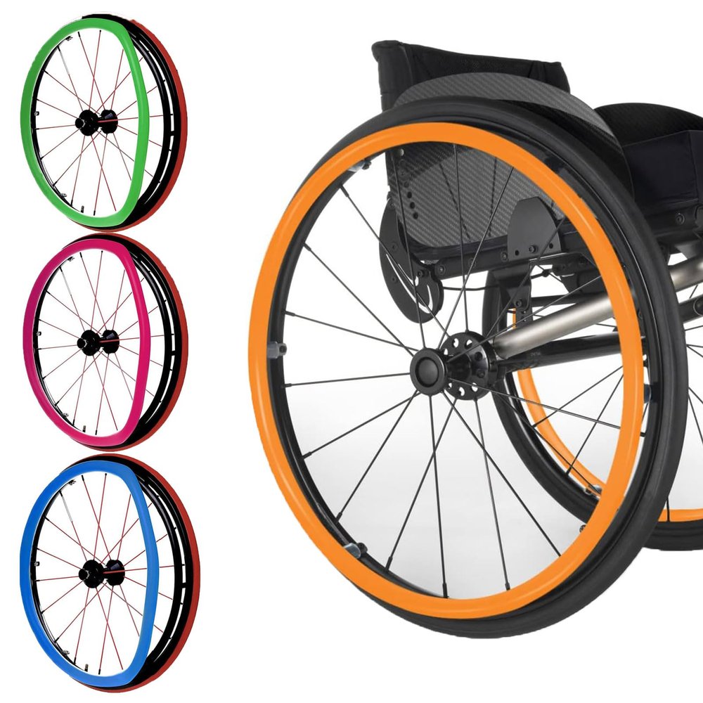 24in Non-Slip Wheelchair Push Rim Covers - Protect Rear Wheel - Durable Hand Push Covers - Reliable Accessory for Wheelchair - by Wheelchair Cover