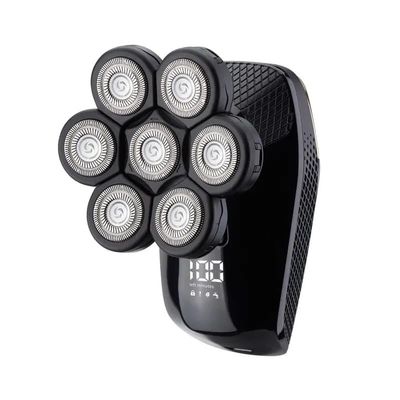 7D Independently 7 Cutter Floating Head Waterproof Electric Razor Multifunction USB Charge Trimmer Men Shaver For Men (Black)
