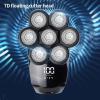 7D Independently 7 Cutter Floating Head Waterproof Electric Razor Multifunction USB Charge Trimmer Men Shaver For Men (Black) view 4