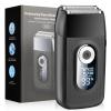 LCD Electric Mini Beard Shavers for Men's Face Cleaning and Straight Razor Bald Head Hair Trimmers Repair Sideburns Pocket Razor (Black) view 2