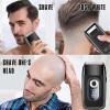 LCD Electric Mini Beard Shavers for Men's Face Cleaning and Straight Razor Bald Head Hair Trimmers Repair Sideburns Pocket Razor (Black) view 3