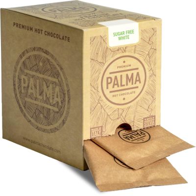 PALMA Italian Hot Chocolate Sachets - Sugar Free White Chocolate - No Added Sugar | 500g (20 Servings)