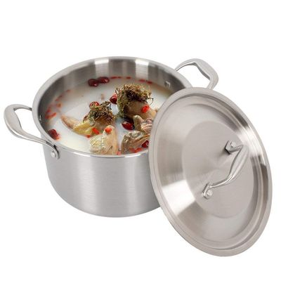 DameCo Soup Pot stew Pot Casserole Stainless Steel Pan Multi-Layer Three-Layer Steel Cooker Thickening Stewpot Nonstick Metal Utensil Saucepan with Lid Safe 24cm Frying Pan interesting