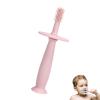 Teether Toothbrush, Silicone 360Training Toothbrush with Suction Base, Soft Toddler Teether Silicone Teething Toys/Pacifier, Gum Massagers for 6-12 Months Newborn Bexdug view 1