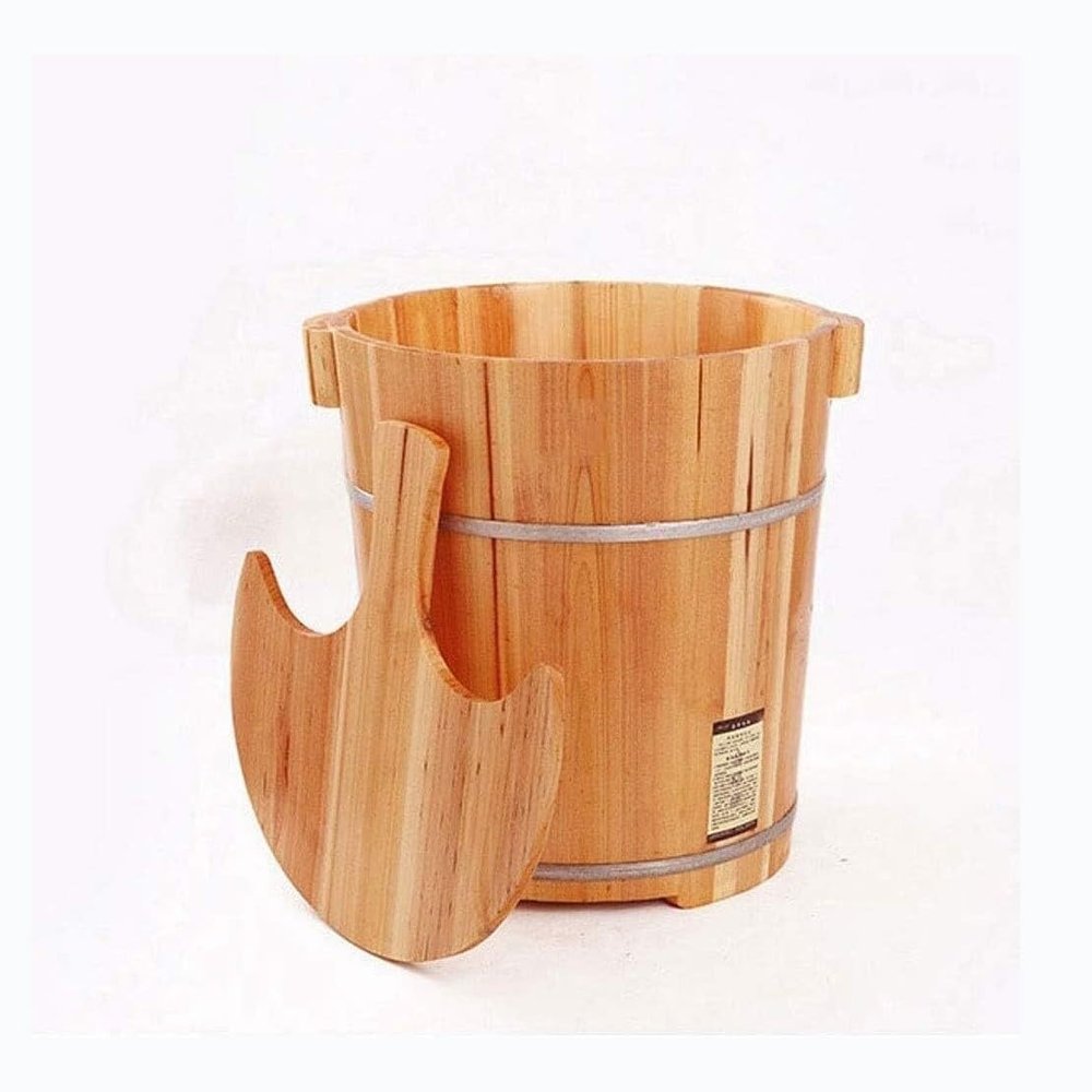 UNbit Foot Tub Foot Bath Bucket Wood Foot Bath Bucket Bucket for Foot Bath,Sauna Accessories Sauna Bucket Water Bucket,Handmade Wooden Footbath Tubs,Foot Relaxing Barrel Present WEWYQSJXBXF-31121
