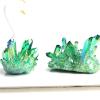 1PC Natural Crystal Cluster Electroplate Raw Crystals Quartz Health Reiki Crystal Point Home Decor Obelisk Collection Gifts,Light Green view 1