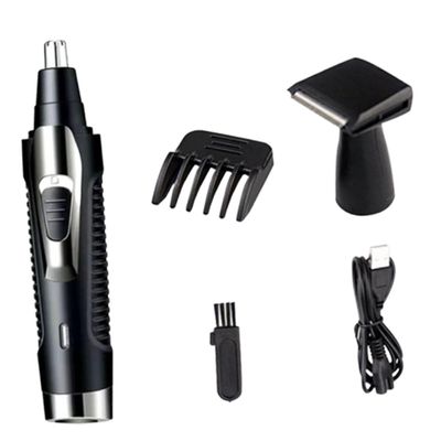 Beaupretty Electric Nose Hair and Multi-Functional Rechargeable Trimmer for Men, Washable Cordless Grooming Device for Nasal and Facial Hair Removal in Black