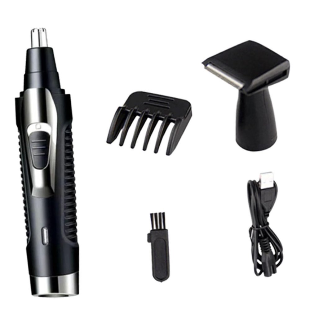 Beaupretty Electric Nose Hair and Multi-Functional Rechargeable Trimmer for Men, Washable Cordless Grooming Device for Nasal and Facial Hair Removal in Black
