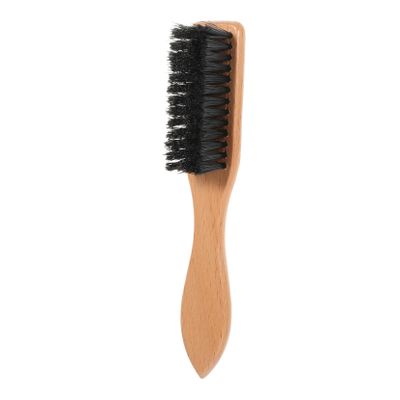Angoily Ergonomic Beard Brush for Men with Comfortable Grip and Khaki Wooden Handle, Boar Bristle Material, for Daily Beard Styling and Grooming