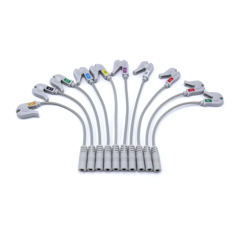 10PCS Skmeditec Universal Connection 4.0mm Banana To Pinch Pigtail Adapters for Adult/Pediatric, Replacement for 9281-002-50,20100-4MM-SNAP (Banana To Pinch)
