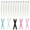 GLARKS 12Pcs White Stainless Steel Slanted Tip Eyebrow Tweezers Professional Facial Hair Precision Tweezers view 1