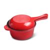 Saucepan Cast Iron Milk Pot Frying Pan Thickening Household Baby Food Supplement Pot Multi-Function Soup Pot Nonstick Metal Utensil Saucepan with Lid Safe Frying Pan Frying Pa (Red) interesting view 1