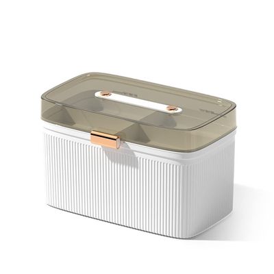 DEARBORN 1 Piece Portable Storage Box Clear 2 Tiers Storage Box Big Capacity Emergency