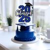 Class of 2024 Cake Topper, Congratulations Decor, Congrats Grad Decorations, 2024 Graduation Party Decorations Supplies (Blue Silver Glitter) view 4
