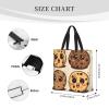 DEHIWI 3 Chocolate Chip Cookies With Different Expressions Tote Bag For Women Waterproof Casual Shoulder Bag With Zipper Grocery Handbags For Office Shopping Travel, Black, One Size view 3