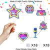 18-piece neon cupcake toppers set Let's Glow Hip Hop Happy Birthday decorations for boys and girls themed birthday parties, kids neon theme parties, and glow crazy themed party decorations. SugarGera view 3