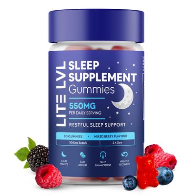 LITE LVL Sleep Gummies | Sleep Aids for Adults | Sleep Gummies for Adults | Night Time Routine | Natural Sleeping Remedy & Bedtime Support | 60 Gummies