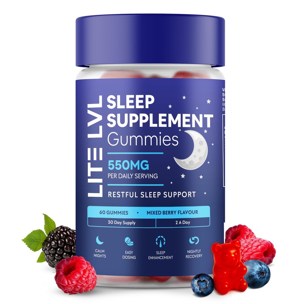 LITE LVL Sleep Gummies | Sleep Aids for Adults | Sleep Gummies for Adults | Night Time Routine | Natural Sleeping Remedy & Bedtime Support | 60 Gummies
