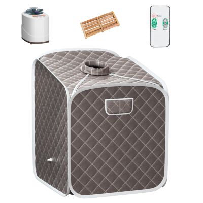 Multigot Portable Steam Sauna, Folding Personal Sauna Tent with Remote Control, Folding Chair and Foot Massage Roller, Full Body Steam Spa for Therapy Detoxify Slimming (Grey)